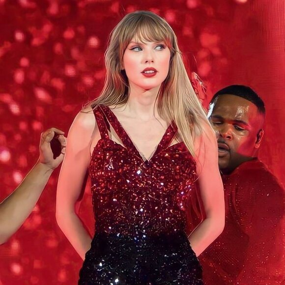 Taylor Swift Red Sequin Bodysuit - Picture 2 of 4